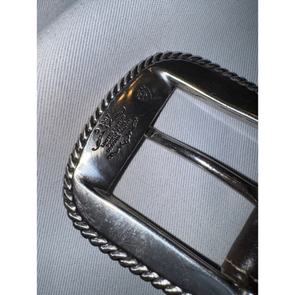Justin’s Western Embossed Tab Medium Brown Leather Belt Size 36 main image 5